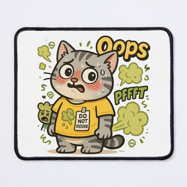 Item preview, Oops! Funny Farting Cat – Embarrassing Cartoon Moment designed and sold by 奇0904.
