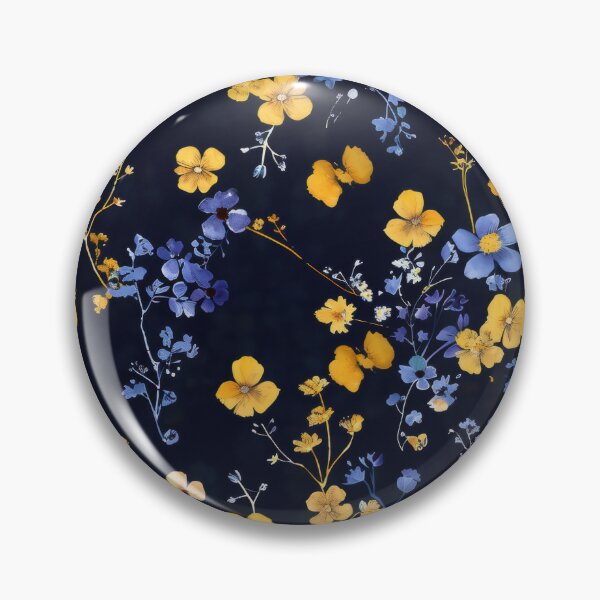 Item preview, Elegant Blue and Yellow Flower Design – Moody Garden designed and sold by YourPrettyHome.