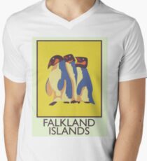 Falkland Islands travel poster Men's V-Neck T-Shirt