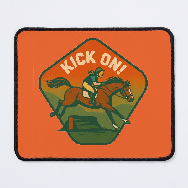 Item preview, Kick On! - Bold Retro Equestrian Badge Sticker designed and sold by Taylor’sGrabBag.