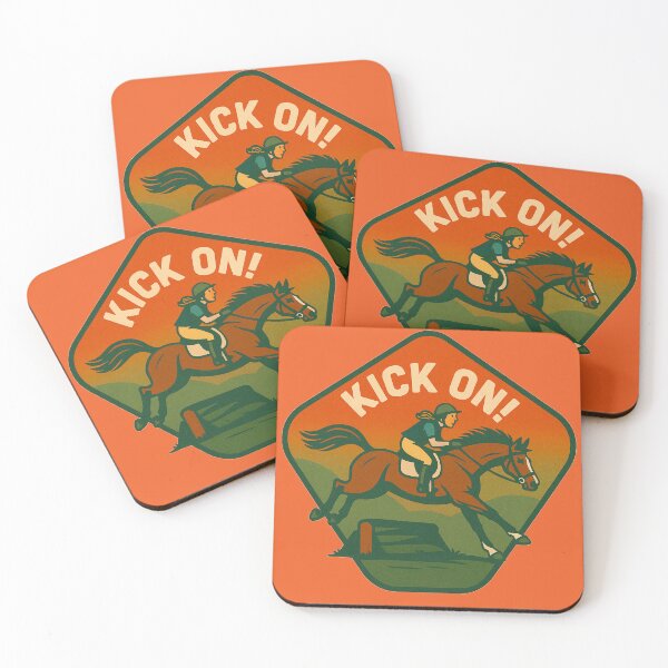 Item preview, Kick On! - Bold Retro Equestrian Badge Sticker designed and sold by Taylor’sGrabBag.
