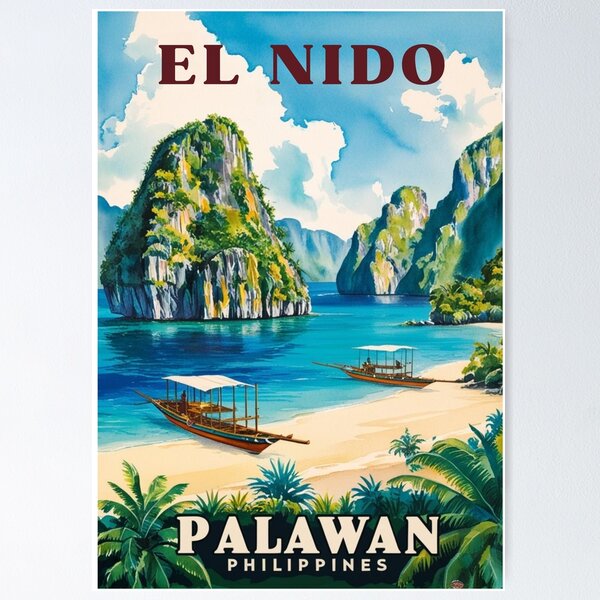 Item preview, El Nido poster, Phillipines wall art, Phillippines sticker designed and sold by Bits & Bops Boutique.