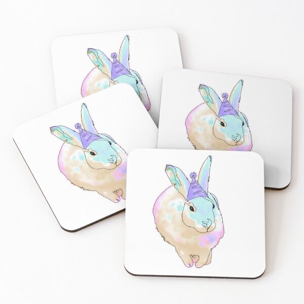 Item preview, Rainbow Bunny in a Party Hat – Cute Pastel Animal Illustration for Birthday Lovers & Bunny Fans designed and sold by Ashley’sAnimalz.