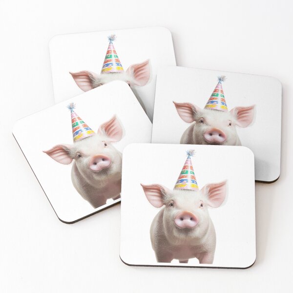 Item preview, Cute Pig with Party Hat Birthday Celebration designed and sold by LazyOwlStore.