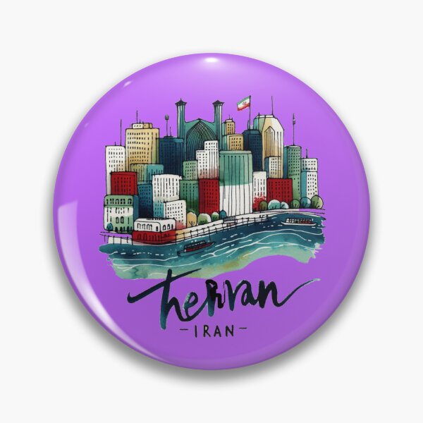 Item preview,  Tehran Iran Watercolor Minimalist Cityscape Sticker,   designed and sold by PaintMeWorld.