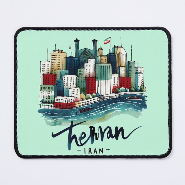 Item preview,  Tehran Iran Watercolor Minimalist Cityscape Sticker,   designed and sold by PaintMeWorld.