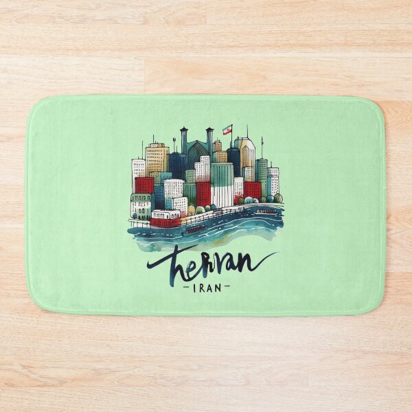 Item preview,  Tehran Iran Watercolor Minimalist Cityscape Sticker,   designed and sold by PaintMeWorld.