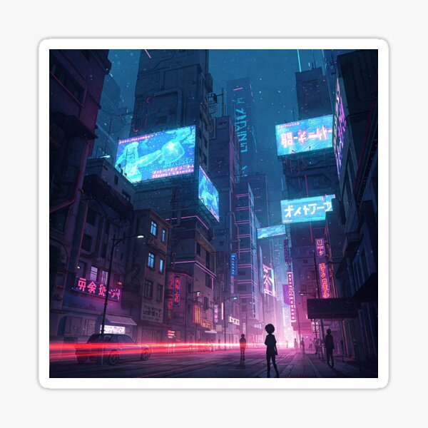 Item preview, Anime Neon Cityscape designed and sold by WeebWorkz.