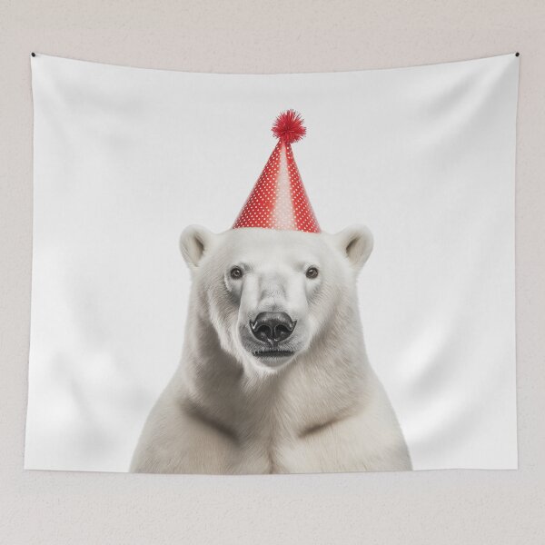 Item preview, Cute Polar Bear with Party Hat Birthday Celebration designed and sold by LazyOwlStore.