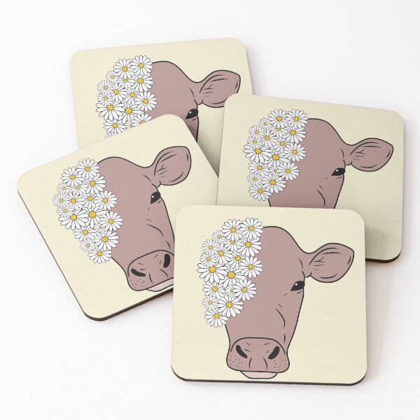 Item preview, Floral Cow Head – Cute Cow with Daisies Illustration designed and sold by majownik.