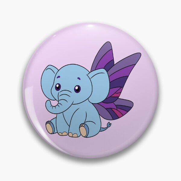 Item preview, Fairy Elephant – Kawaii Blue Elephant with Magic Wings designed and sold by majownik.