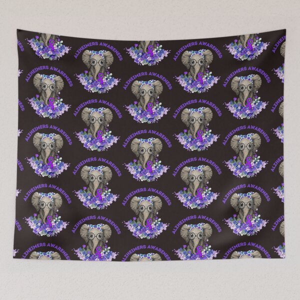 Item preview, Alzheimer’s Awareness – Purple Elephant with Bow Support Design designed and sold by WHDProduction45.