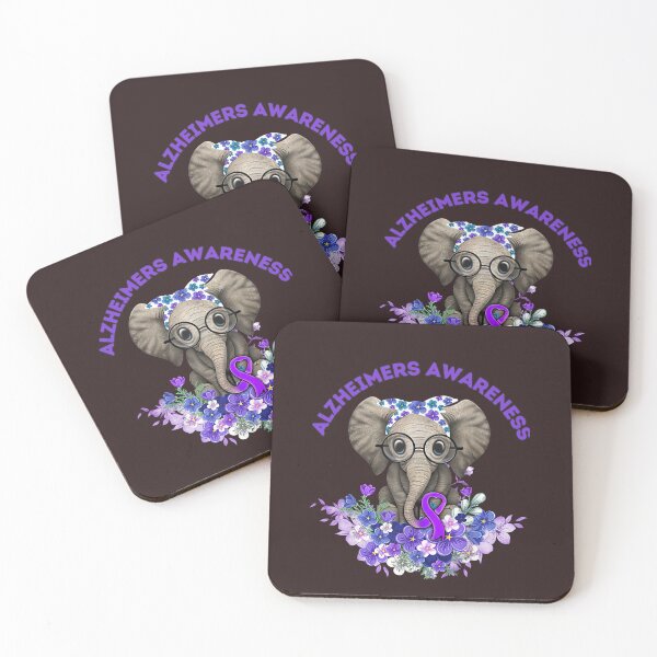 Item preview, Alzheimer’s Awareness – Purple Elephant with Bow Support Design designed and sold by WHDProduction45.