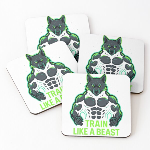 Item preview, TRAIN LIKE A BEAST – Neon Wolf Strength designed and sold by PastimeMastery.