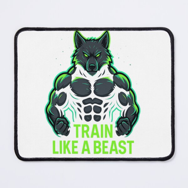 Item preview, TRAIN LIKE A BEAST – Neon Wolf Strength designed and sold by PastimeMastery.
