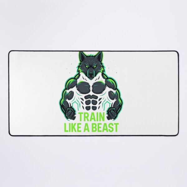 Item preview, TRAIN LIKE A BEAST – Neon Wolf Strength designed and sold by PastimeMastery.