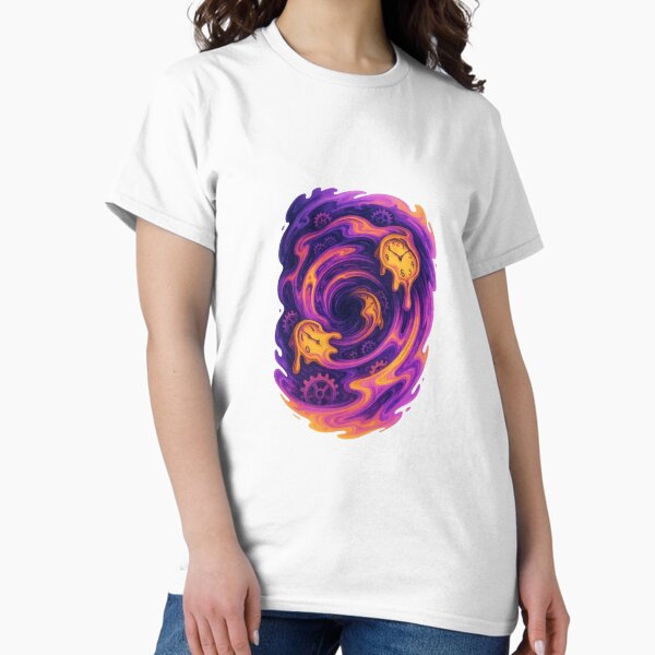 Psychedelic Vortex T-Shirt – Surreal Melting Clocks & Abstract Art Classic T-Shirt