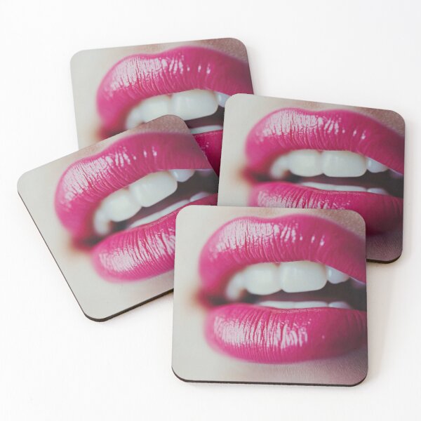 Item preview, Close-up of vibrant pink lips designed and sold by anytka.