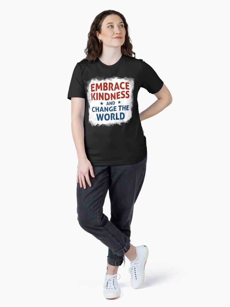 Thumbnail 4 of 7, Essential T-Shirt, Embrace Kindness and Change the World designed and sold by kindnesshero.