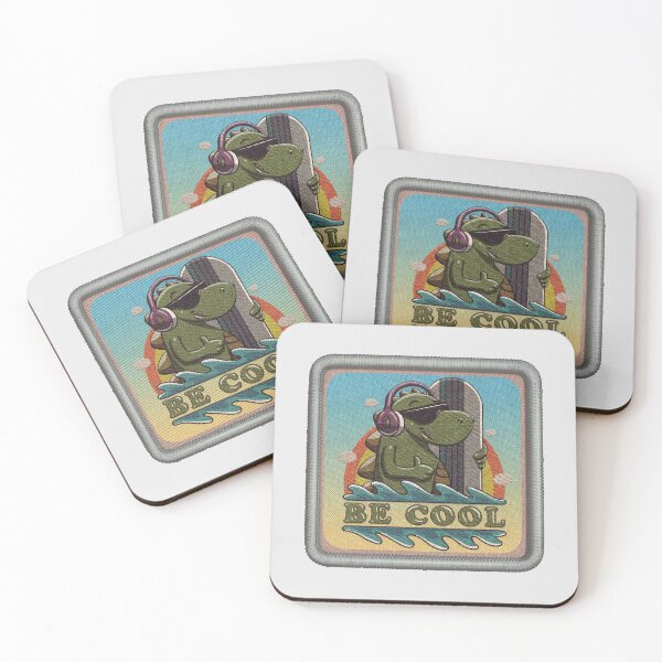 Item preview, be cool - cartoon funny surfer monster (embroidery patch) designed and sold by hayrpictures.