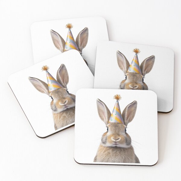 Item preview, Cute Rabbit with Party Hat Birthday Celebration designed and sold by LazyOwlStore.