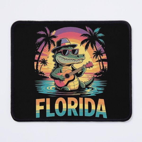 Item preview, Florida Alligator Playing Guitar - Fun Retro Tropical Vacation Design designed and sold by love3617.