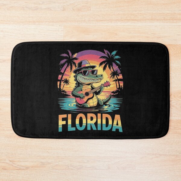 Item preview, Florida Alligator Playing Guitar - Fun Retro Tropical Vacation Design designed and sold by love3617.
