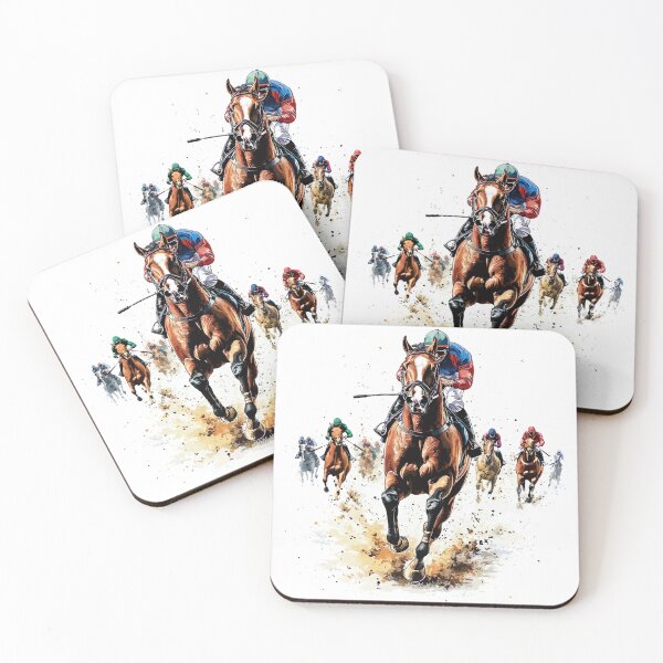 Item preview, Thundering Hooves: Dynamic Horse Racing Illustration designed and sold by pudrick1.