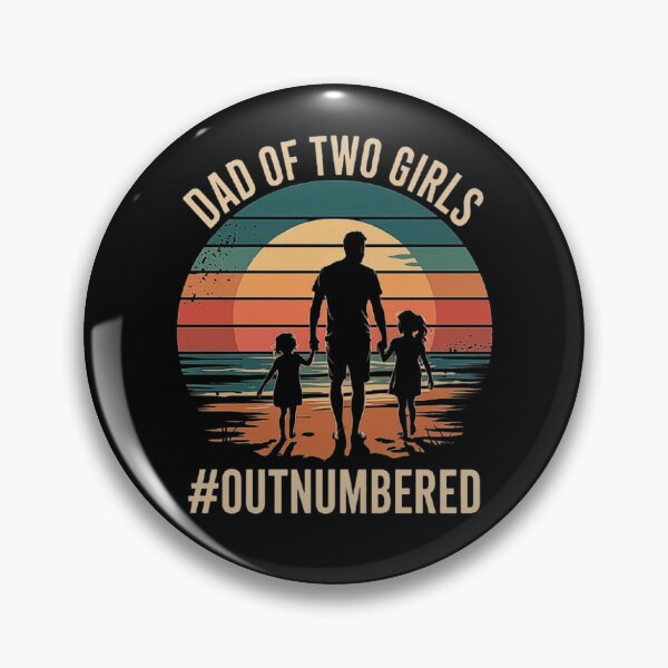 Artikelvorschau, Vater von zwei Mädchen Retro-Sonnenuntergang-Design - #Outnumbered Vaterschaftsgeschenk entworfen und verkauft von love3617.