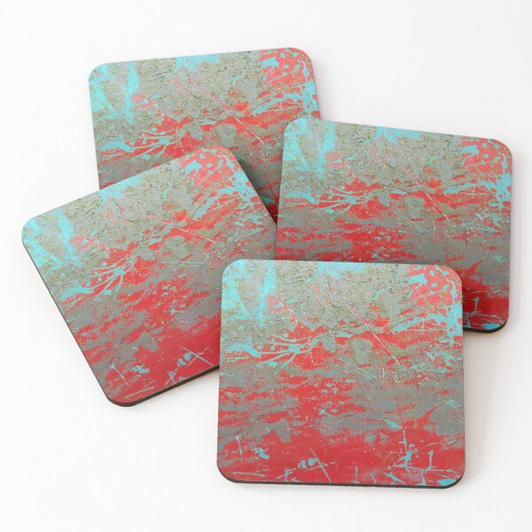 Item preview, texture - aqua and red weathered paint designed and sold by vfphoto.