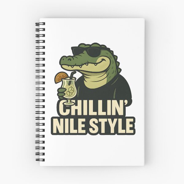Item preview, Chillin' Nile Style – Relaxed Crocodile with a Drink designed and sold by Furborn.