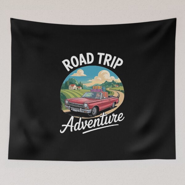 Item preview, Vintage Road Trip Adventure with Classic Car and Scenic Countryside Drive designed and sold by love3617.
