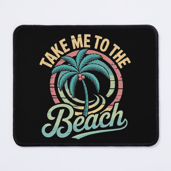 Item preview, Retro Tropical Palm Tree Art with “Take Me to the Beach” Sunset Vibes designed and sold by love3617.