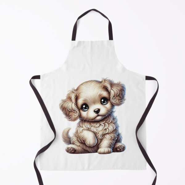 Item preview, Golden Curly-Haired Puppy – Super Cute & Kawaii Baby Dog Illustration designed and sold by FusiTink.