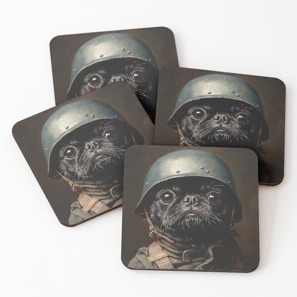 Item preview, WWII Pug - Cute Soldier Army Pug - Stylish Animal Art designed and sold by Chrisjeffries24.