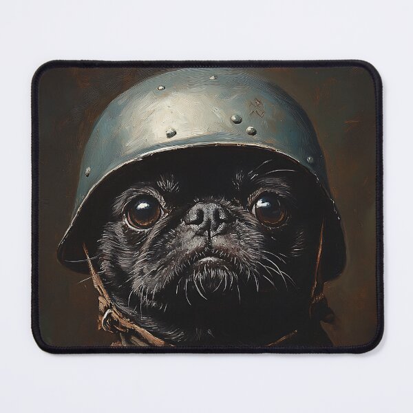 Item preview, WWII Pug - Cute Soldier Army Pug - Stylish Animal Art designed and sold by Chrisjeffries24.