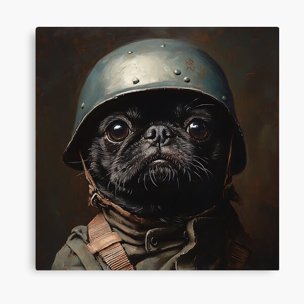 Item preview, WWII Pug - Cute Soldier Army Pug - Stylish Animal Art designed and sold by Chrisjeffries24.