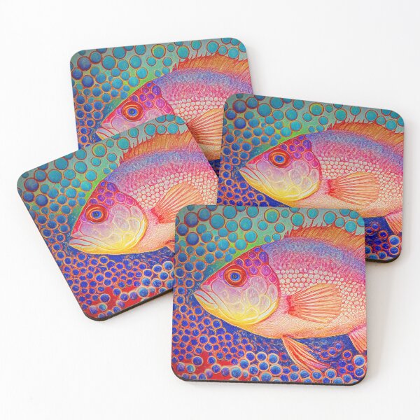 Item preview, Abstract Aqua Dreams Red Snapper Fish designed and sold by Rocky Mountain Artistry.