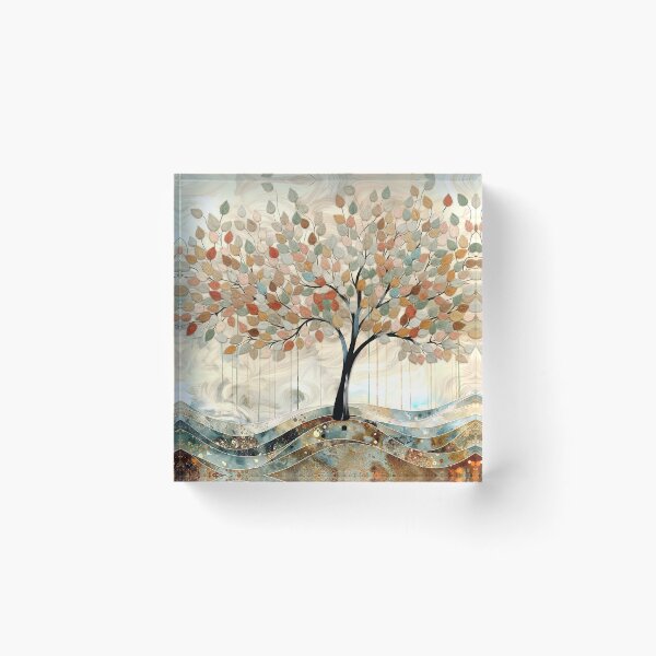 Item preview, Growth and Abundance - Abstract Tree with Terracotta and Sand Colors designed and sold by Rocky Mountain Artistry.