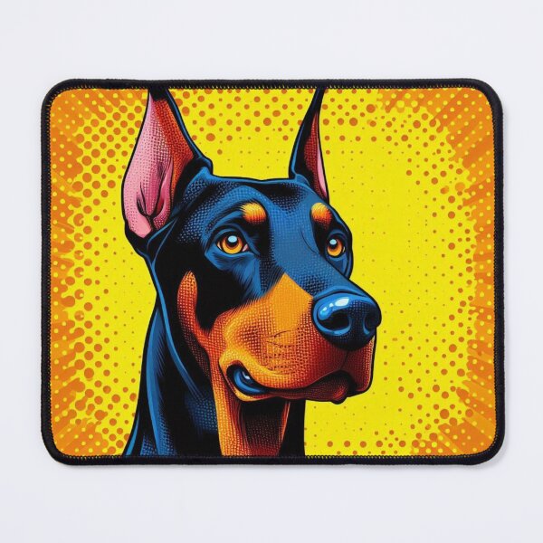 Item preview, pop art style doberman dog designed and sold by Dogandesighn.