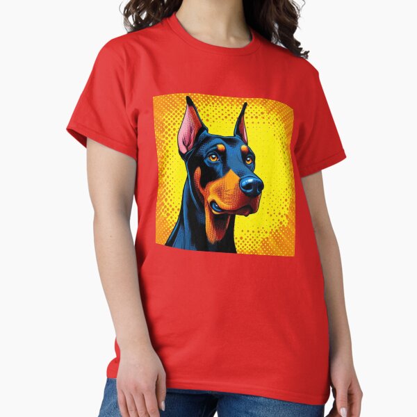 Item preview, pop art style doberman dog designed and sold by Dogandesighn.