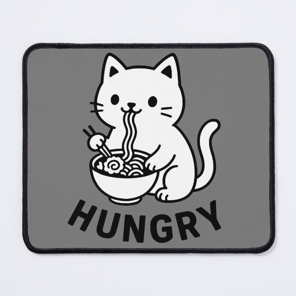 Item preview, Hungry Cat with Ramen – Cute Noodle Design designed and sold by MarkRiemer.