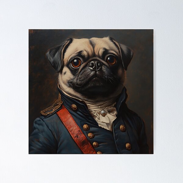 Item preview, Civil War Pug - Cute Military Commander Pug - Stylish Animal Art designed and sold by Chrisjeffries24.