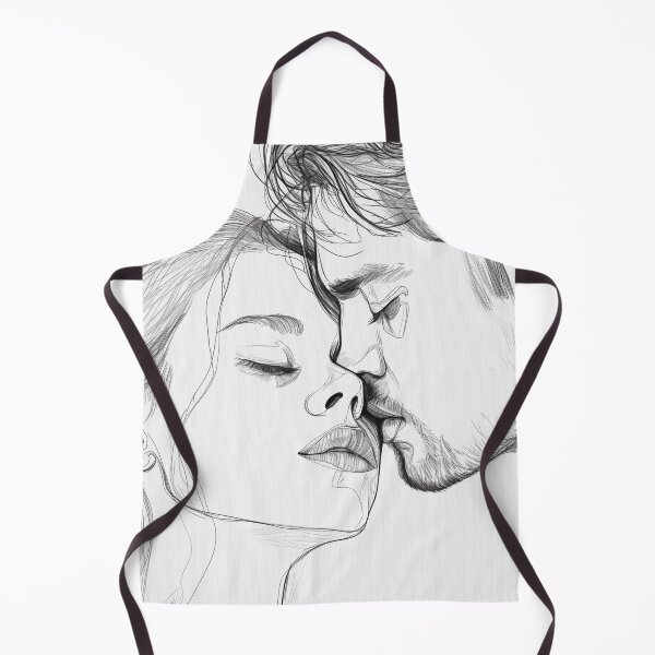 Item preview, Besame Mucho Una elegante ilustración de una pareja compartiendo un tierno beso designed and sold by Rocky Mountain Artistry.