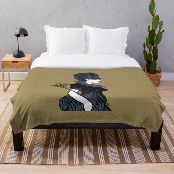 Artikelvorschau, Handgezeichnete schwarze Linienillustration der Herzkönigin in Blau-Khaki entworfen und verkauft von LayerCakeDigDes.