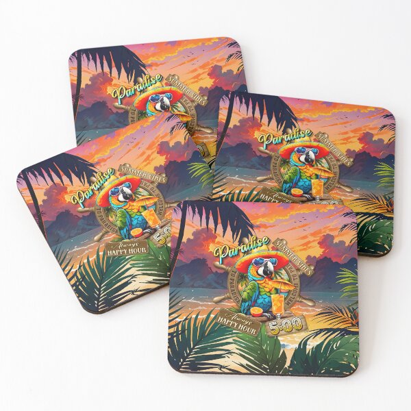 Item preview, Always Happy Hour in Paradise It's 5 o'clock Parrot Summer Vibes designed and sold by MindWave THC.