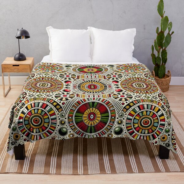 Item preview, Colorful Tribal Geometric Mandala Pattern – Ethnic Boho Circle Art Seamless Design designed and sold by DrawHandArt.