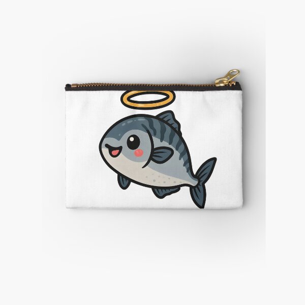 Item preview, Cute Holy Mackerel Sticker – Funny Kawaii Fish with Angel Halo | Retro Ocean Vibes designed and sold by WAUZ.