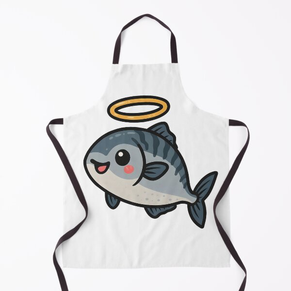 Item preview, Cute Holy Mackerel Sticker – Funny Kawaii Fish with Angel Halo | Retro Ocean Vibes designed and sold by WAUZ.