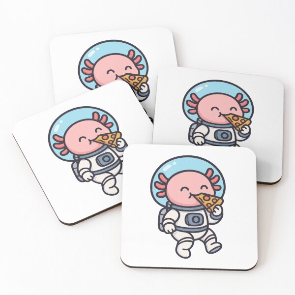 Item preview, Funny Axolotl Astronaut Floating and Eating Pizza designed and sold by RetroPop23.